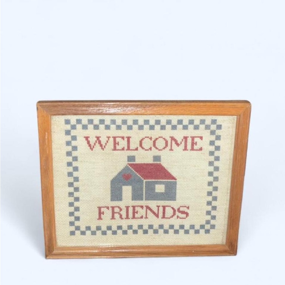 Welcome Friends Cross-Stitch Wall Art